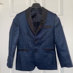 Kids Navy Blue Blazer with Black Trim